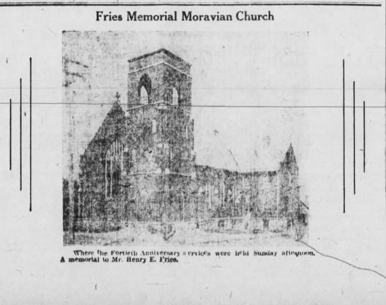 Fries Memorial Moravian Church 1917